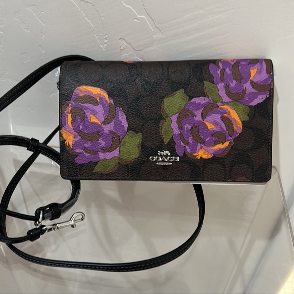 Coach Black Floral Crossbody Bag